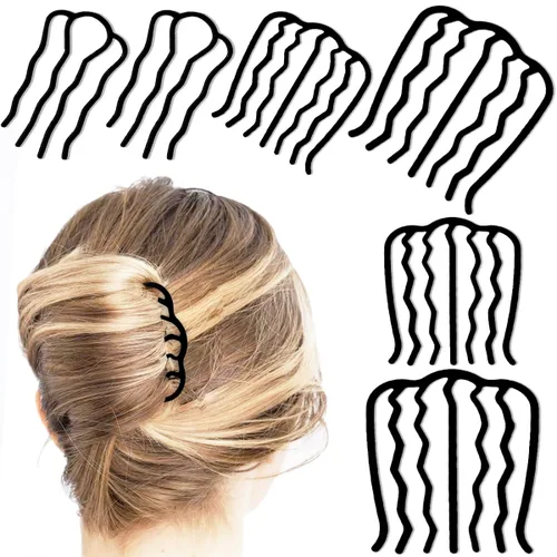 6 peines laterales de metal para el cabello, pinzas para el cabello, pinzas para el cabello, para moño, forma de U para peinado vintage, accesorios