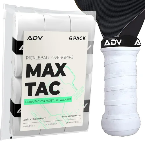 Miniatura 12 de Cinta de agarre adhesiva extremadamente pegajosa y antideslizante ADV MaxTac para pickleball - Paquete de 3, 6, 12 - Sobregrip para raqueta