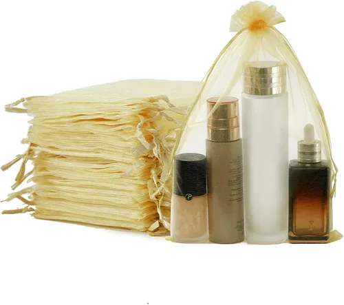 Miniatura 26 de Meowoo 100 bolsas de organza, bolsas de malla pequeñas de 3 x 4 pulgadas con cordón, bolsas de regalo de malla con cordón para joyas, dulces