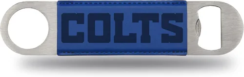Miniatura 31 de Rico Industries NFL - Hoja de barra grabada con láser de piel sintética, gran accesorio para bebidas para el día del juego