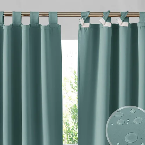 Miniatura 10 de RYB HOME Cortinas para Exteriores para Patio - 2 Paneles Cortinas para Exteriores Desmontables con Parte Superior Adhesiva Impermeables Opacas