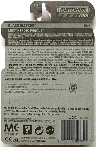 Miniatura 6 de Matchbox 2016 MBX Heroic Rescue Blaze Blitzer Fire Engine 76/125, rojo