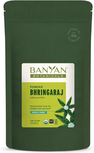 Banyan Botanicals Polvo de Bhringaraj - Polvo orgánico de hoja Eclipta Prostrata - para una mente tranquila y un cabello, uñas, huesos y dientes