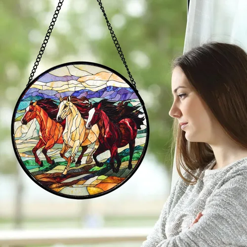 Miniatura 24 de Atrapasoles de Vidrio Manchado para Colgar en Ventana, Elefante Colorido para Capturar el Sol para Puerta, Decoración del Hogar, Atrapasoles de Plata