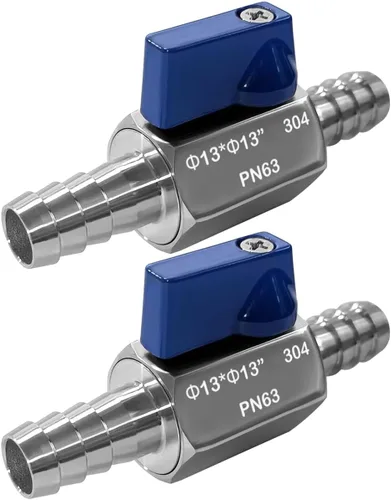 Miniatura 5 de Beduan Válvula de Bola con Púa de 3/8" de Acero Inoxidable 304 Mini Válvula de Cierre para Manguera de Diámetro Interno 3/8" Agua Gas Combustible