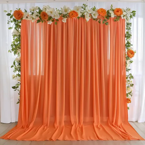 Miniatura 28 de Cortinas de fondo azul bebé de 10 pies x 10 pies, tela de gasa chiffon transparente sin arrugas, tela de fondo fotográfico drapeada para arco