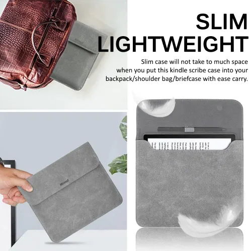 Miniatura 5 de Miimall Funda compatible con Kindle Scribe 2022, de cuero de alta calidad, funda protectora de cuero para Kindle Scribe de 10.2 pulgadas