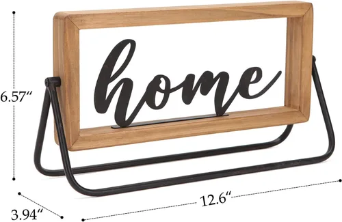 Miniatura 6 de NIKKY HOME Letrero de madera para el hogar, letrero de letras con recorte independiente para el hogar, letrero rústico para mesa, letrero decorativo