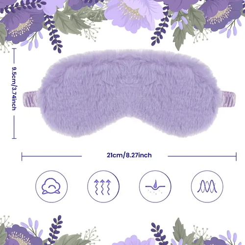 Miniatura 4 de RAYNAG Paquete de 4 mascarillas esponjosas para dormir, con venda suave y sedosa en la espalda, regalos acogedores para mujeres y hombres, viajes
