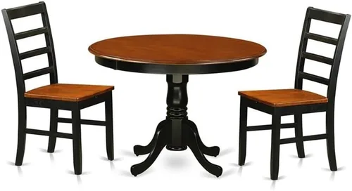 Miniatura 10 de East West Furniture HLPF5-CAP-W - Juego de comedor de 5 piezas para 4 personas, incluye una mesa de comedor redonda con pedestal y 4 sillas