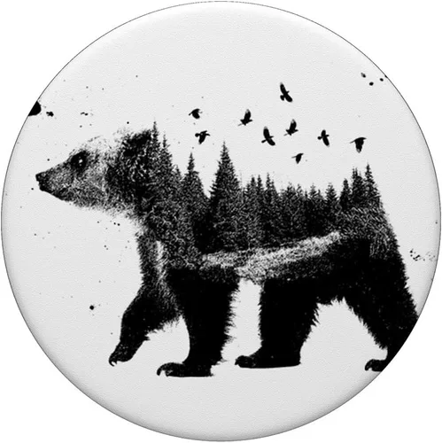 Miniatura 3 de Bear Wood Canada – Enchufe de osito de palo de madera para teléfonos y tabletas, Negro