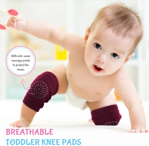 Miniatura 7 de 8 pares de rodilleras antideslizantes unisex para bebés para aprender a gatear calcetines para bebés