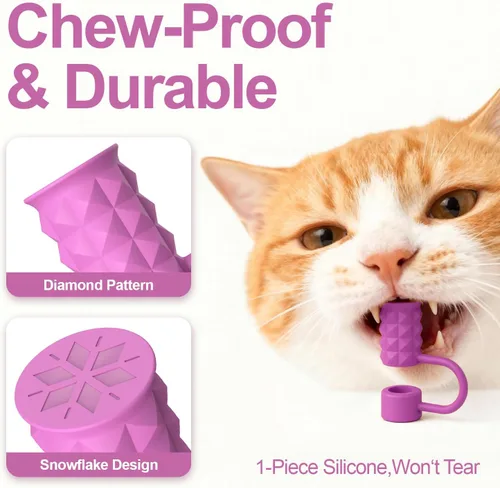 Miniatura 4 de 6 fundas de popote de silicona de 0.39 pulgadas/0.394 in compatibles con Stanley Cup de 40 y 30 onzas, reutilizables, a prueba de polvo, para vaso