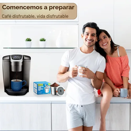 Miniatura 7 de RETHONE K Cup Cápsulas de café reutilizables, filtro de café de K Cup reutilizable de acero inoxidable compatible con cafeteras Keurig 1.0 y 2.0
