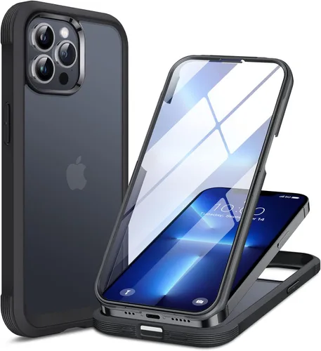 Miniatura 189 de Miracase Funda para iPhone 13 de 6.1 pulgadas, [sin burbujas] funda de teléfono de cuerpo completo con pantalla de vidrio completa integrada, sin