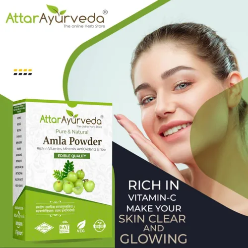 Miniatura 4 de Attar Ayurveda Pure Amla Powder para el crecimiento del cabello 100% puro y natural, sin conservantes reduce la apariencia de manchas en la piel