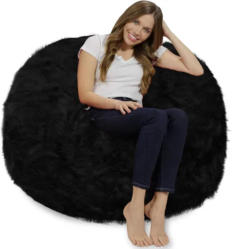 Miniatura 14 de Chill Sack - Sillón puff, Tela, Suave lino sintético, color negro.