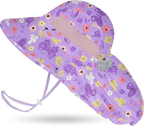 Miniatura 129 de Sombrero de sol para niños, protección UV, unicornio, verano, playa, jugar con ala ancha, solapa para el cuello para niñas y niños