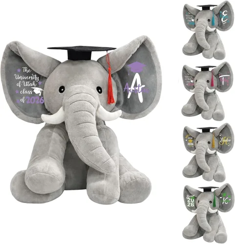 Miniatura 4 de Peluche personalizado de graduación de vaca de las tierras altas 2026, nombre personalizado con monograma de clase de 2026, lindo regalo
