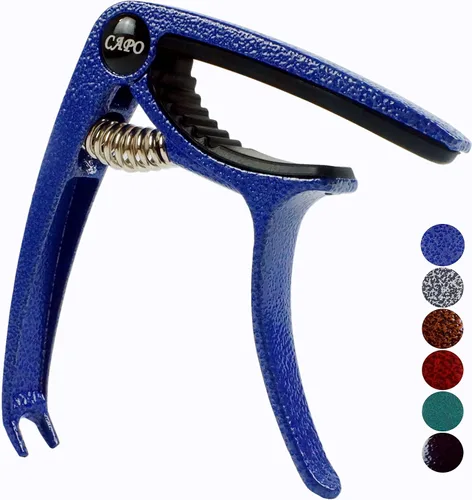 Miniatura 8 de Cejilla para guitarra, Cejilla ligera de aleación de zinc para guitarras acústicas y eléctricas, bajo, mandolina, banjo, ukelele (Negro plateado)