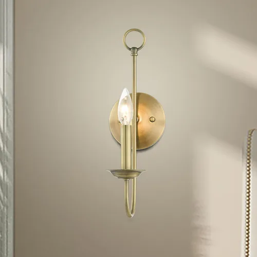 Miniatura 10 de Livex Lighting 42681-01 - Aplique de pared de latón antiguo (1 luz)