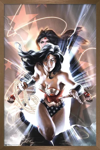 Miniatura 14 de Trends International DC Comics - Póster de pared de la Mujer Maravilla, 14.725 x 22.375 pulgadas, versión enmarcada de madera de granero