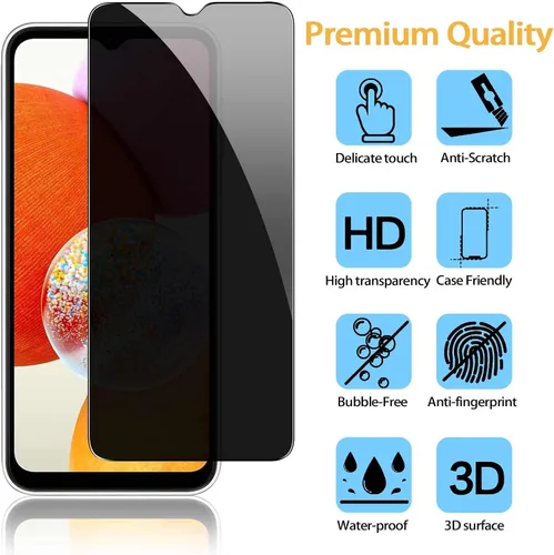 Miniatura 2 de Paquete de 2 protectores de pantalla de privacidad para Samsung Galaxy A15 5G [vidrio templado antiespía], compatible con fundas, arañazos, sin