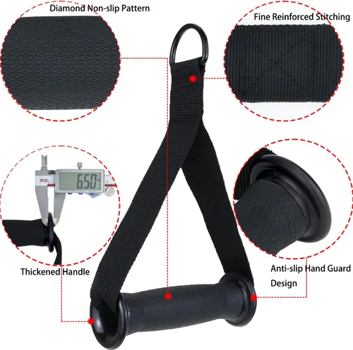 Miniatura 2 de Asas de resistencia para gimnasio, mango de repuesto resistente, accesorios para poleas de máquina de cable, banda de resistencia y entrenador