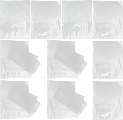 Miniatura 7 de MAGICLULU Fundas para carpeta, 50 páginas para álbumes de fotos autoadhesivas, de plástico, insertadas, bolsillos para postales, álbumes de hojas