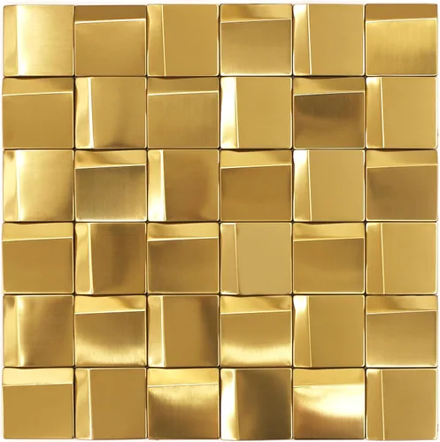 5 hojas de azulejos dorados, mosaico de metal, azulejos de pared 3D, paneles de pared 3D [5 pies cuadrados]