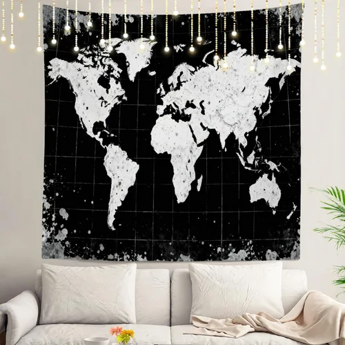 Miniatura 121 de Shrahala Tapiz de pared de hojas de arce otoñal, hojas rojas llameantes, fondo negro, tapiz grande para colgar en la pared, tapiz decorativo
