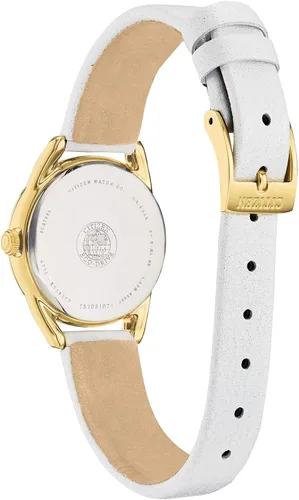 Miniatura 3 de Citizen Eco-Drive Reloj de cuarzo casual para mujer, acero inoxidable con correa de piel, blanco (Modelo EM0682-07A)