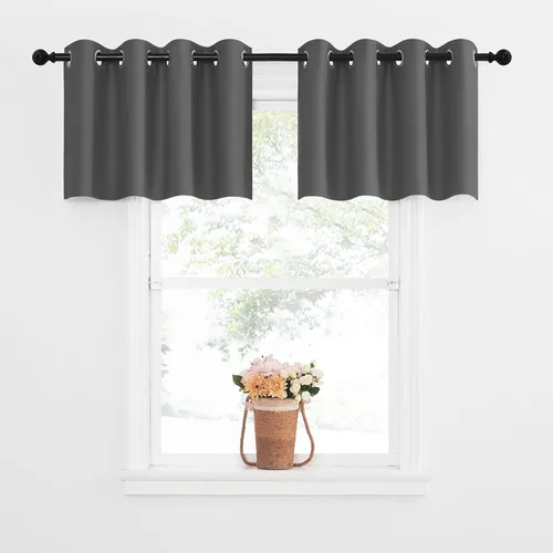 Miniatura 11 de NICETOWN Cortinas opacas de cocina para ventana sobre el fregadero, aislamiento térmico, decoración del hogar, pequeños niveles opacos con ojales