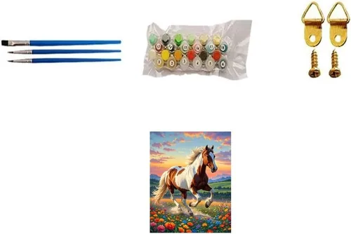 Miniatura 6 de TINDAY Kit de pintura por números de caballo por números, para adultos, pintura por números, kits de pintura para adultos, lienzo para adultos