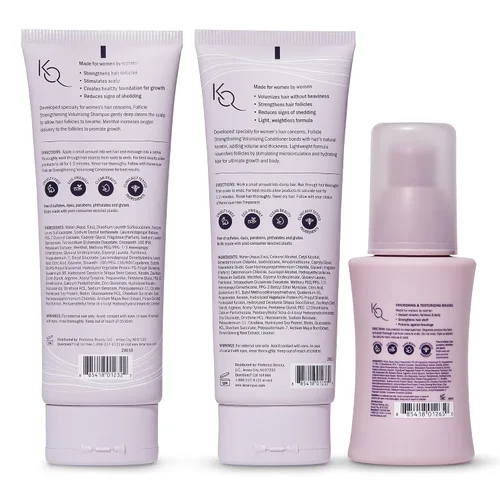 Miniatura 9 de Keranique Kit de viaje de aumento de volumen y estilo, sistema de protección contra el encrespamiento para mujeres con cabello adelgazante, incluye