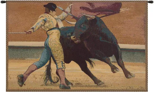 Charlotte Home Furnishings Inc. - Tapiz italiano Torero para colgar en la pared, 12 x 9 pulgadas, mezcla de algodón y poliéster, arte de pared