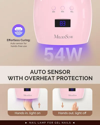 Miniatura 6 de MelodySusie Professional UV LED Nail Lamp, P-Plus30I High Efficient Nail Dryer with 3 Timers & Detachable Base Cures All Hard Gels, Especially