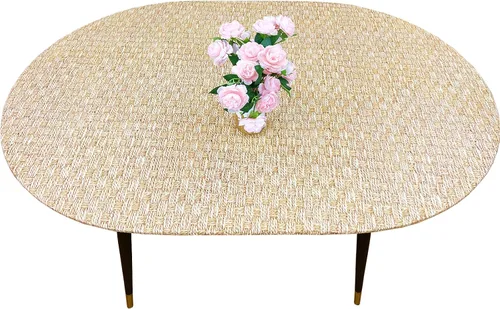Miniatura 39 de Pioggia Mantel redondo de vinilo ajustable con reverso de franela, mantel elástico, impermeable, a prueba de aceite, mantel de plástico ideal