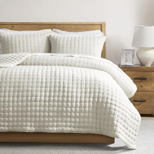 Miniatura 24 de WDCOZY Juego de ropa de cama tamaño individual con funda de almohada, colcha suave y ligera, edredón acolchado y fino para todas las estaciones, 2