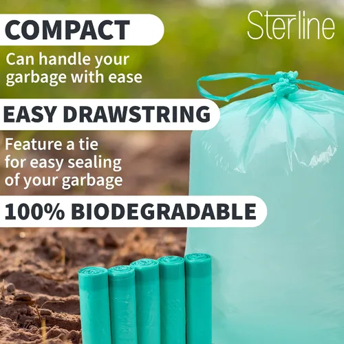 Miniatura 4 de Bolsas de basura biodegradables Code Q de 13-17 galones (50-65L) compatibles con Simplehuman Bolsas de basura Code Q resistentes, paquete de 50