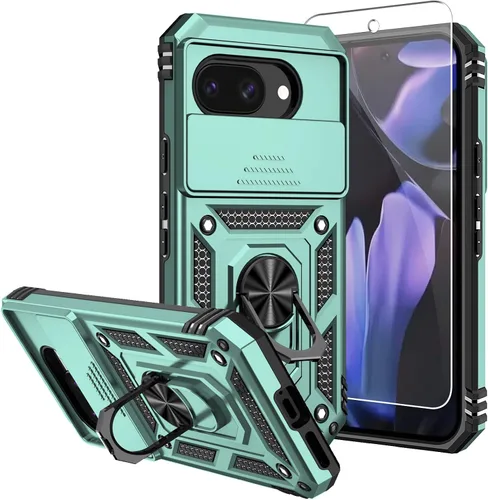 Miniatura 10 de Funda para Pixel 7a, con protectores de pantalla y funda para cámara, [grado militar] de 16 pies. Funda protectora probada contra caídas con soporte
