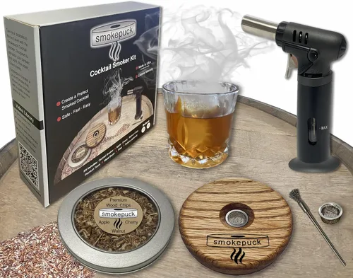 Miniatura 10 de Kit de ahumador de cóctel - Fabricado en Estados Unidos - Garantía de por vida - Manzana+Cereza+Chips de madera de nogal - Crea ahumado a la antigua