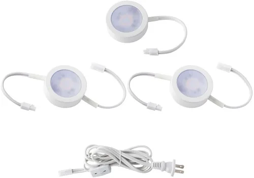 Miniatura 13 de WAC Lighting, Luz de disco LED individual con doble cable de plomo de 6 pulgadas 3-CCT seleccionable 2700K-3000K-3500K Voltaje de línea en blanco