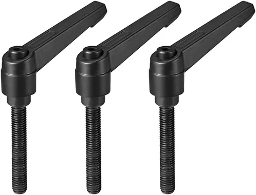 Miniatura 7 de uxcell M6 x 0.787 in Mango de palanca de sujeción ajustable Rosca Botón de trinquete macho roscado Perillas de bloqueo Tornillo giratorio Perno