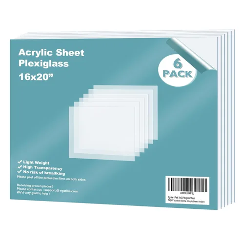 Miniatura 39 de Egofine Láminas de Plexiglás Láminas de Acrílico Paquete de 12 de 8.5x11'' 0.04 de Grosor Plástico Transparente Fundido Cristal Plexi Transparente