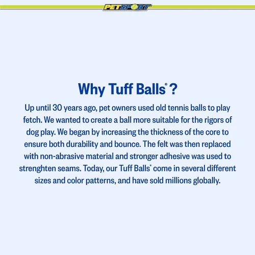 Miniatura 3 de PetSport Jr. Happy Birthday Tuff Ball - Juguetes para perros Paquete de 4 pelotas de tenis pequeñas (1.8 pulgadas) seguras para mascotas y goma
