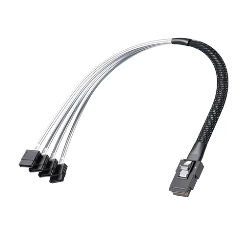 Miniatura 3 de ipolex Mini SAS SFF-8087 a 4xSATA Cable de conexión frontal interno, compatible con controladores RAID, HBA, servidores y sistemas