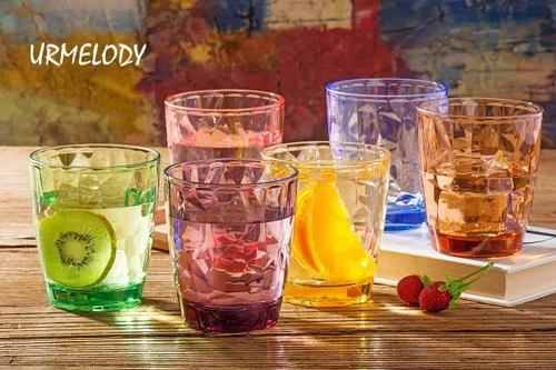 Miniatura 3 de Vasos festivos de acrílico de color para restaurante, resistentes a golpes, vasos para tomar jugo, vasos para vino irrompibles, vasos de plástico 6