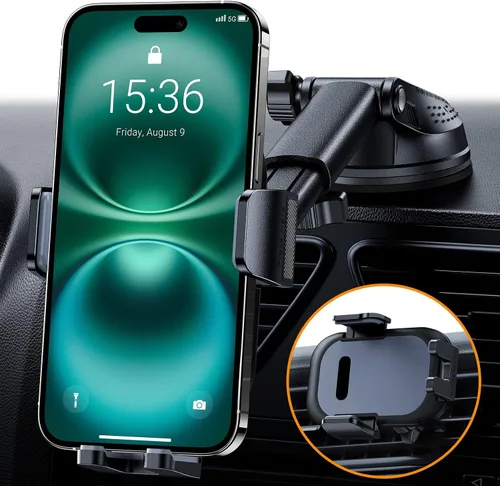 hitolza Soportes de teléfono ultra estables para tu automóvil [Potente y ventosa ajustable 360°] Soporte universal para teléfono de automóvil con