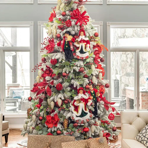 Miniatura 6 de KI Store Bolas de Navidad Borgoña 34 piezas 2.36-Pulgadas Adornos de Decoración para Árbol de Navidad para Árbol de Navidad Vacaciones Corona